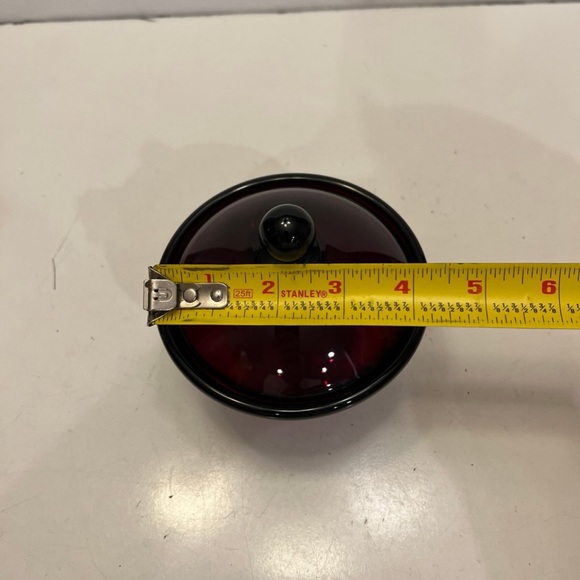 Arcoroc France Cocoon Ruby Sugar Bowl with Lid w/Round Handle - Picture 8 of 8